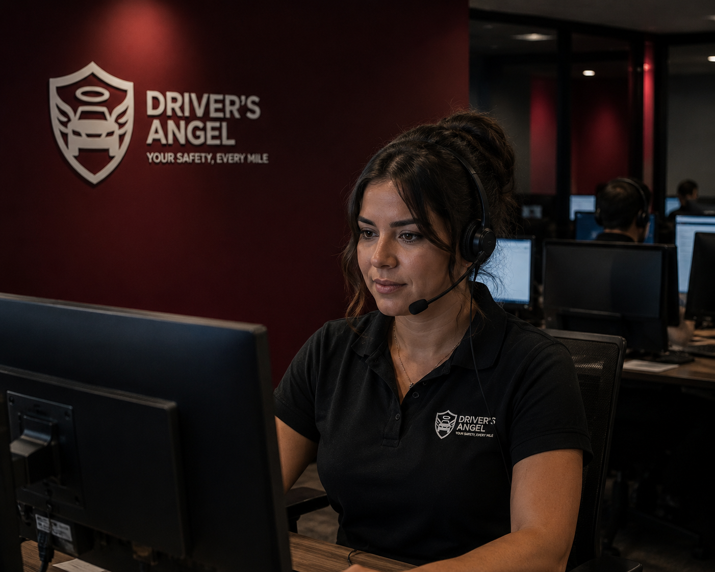 Driver's Angel support specialist answering a customer call